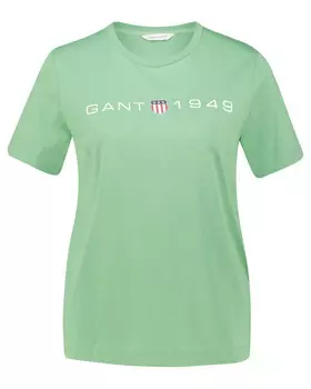 Футболка стандартного кроя с принтом и графикой Gant, зеленый
