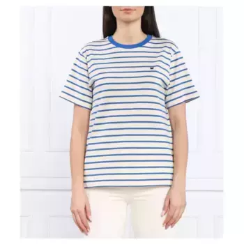 Футболка стандартного кроя с васильковым узором Max Mara, экрю