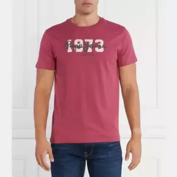 Футболка стандартного кроя с волком Pepe Jeans London, бургунди