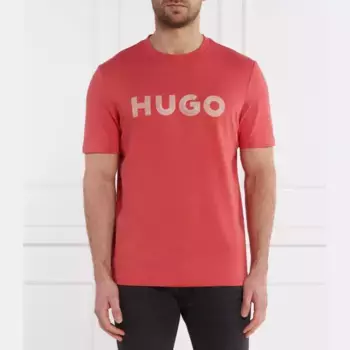 Футболка стандартного кроя с вышивкой крючком Hugo, красный