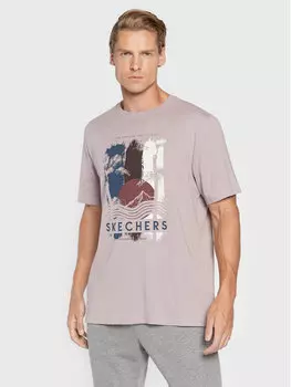 Футболка стандартного кроя Skechers, фиолетовый