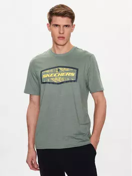 Футболка стандартного кроя Skechers, зеленый