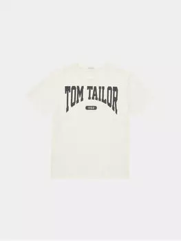 Футболка стандартного кроя Tom Tailor, белый