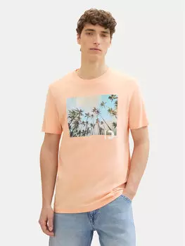 Футболка стандартного кроя Tom Tailor Denim, оранжевый