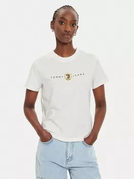 Футболка стандартного кроя Tommy Jeans, экрю