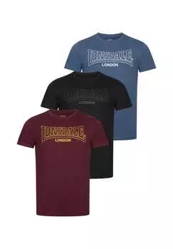 Футболка стандартного кроя три пары бинли Lonsdale, мультиколор