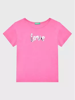 Футболка стандартного кроя United Colors Of Benetton, розовый