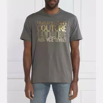 Футболка стандартного кроя Versace, хаки