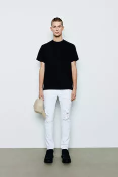 Футболка стандартного кроя в рубчик H&M, черный