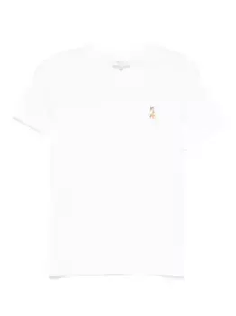 Футболка Standing Fox с вышивкой Maison Kitsun, белый