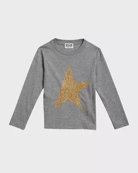 Футболка Star с длинными рукавами для девочек, размер 4–10 Golden Goose
