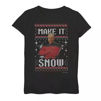 Футболка Star Trek Next Generation Make It Snow для девочек 7–16 лет Licensed Character