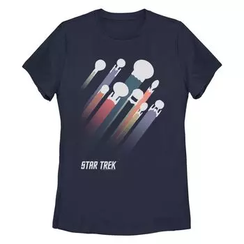 Футболка Star Trek The Original Series Ship Rainbow Streaks для юниоров Licensed Character