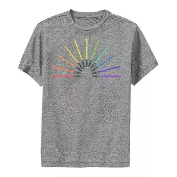 Футболка Star Wars Pride Rainbow Lightsabers для мальчиков 8–20 лет Licensed Character, цвет Charcoal Heather