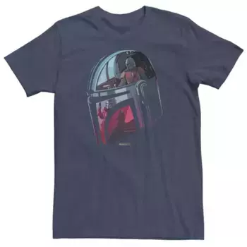 Футболка Star Wars: The Mandalorian с принтом шлема для больших размеров Licensed Character, синий
