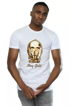 Футболка Stay Gold C-3PO «Восхождение Скайуокера» Star Wars, белый