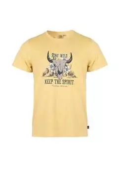 Футболка stay wild из хлопка - с круглым вырезом и стильным принтом Roadsign Australia, желтый