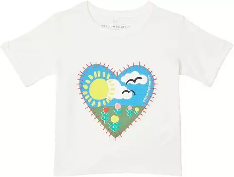 Футболка Stella Mccartney Tee with Heart Patch and Print, белый