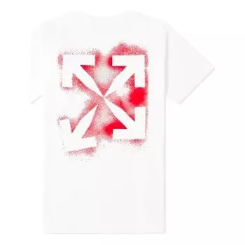 Футболка stencil short-sleeve slim tee 'white/red' Off-White, белый