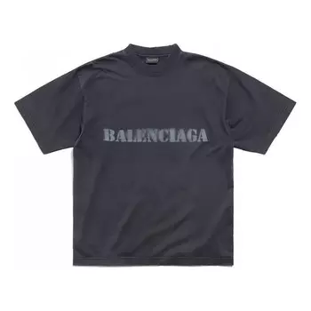 Футболка stencil type t-shirt 'black' Balenciaga, черный
