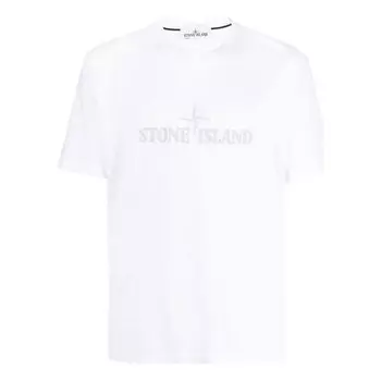 Футболка stitches logo t-shirt 'white' Stone Island, белый