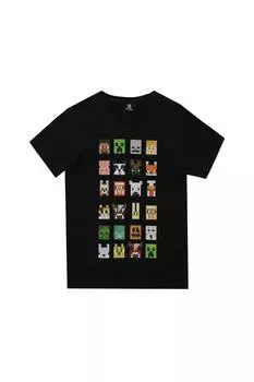 Футболка «Стив Крипер и друзья» Minecraft, черный