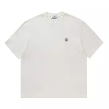Футболка Stone Island Compass Patch Logo Combed T-Shirt Ivory, кремовый