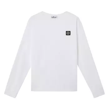 Футболка Stone Island Compass Patch Logo Long-Sleeve T-Shirt White, белый