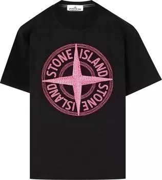 Футболка Stone Island Compass Print T-Shirt 'Black', черный