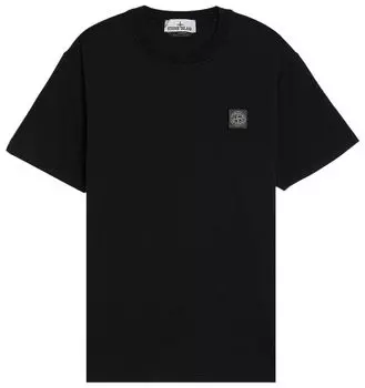Футболка Stone Island Fissato Garment Dyed T-Shirt 'Black', черный