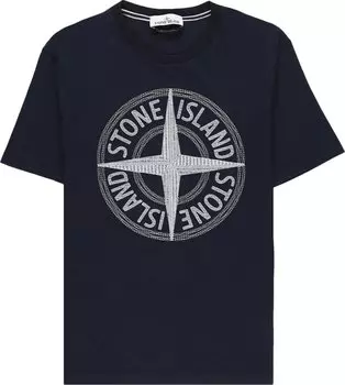 Футболка Stone Island Front Logo T-Shirt 'Navy', синий