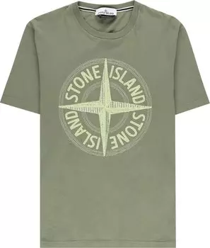 Футболка Stone Island Front Logo T-Shirt 'Sage', зеленый