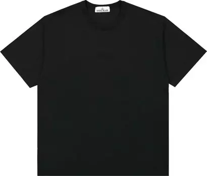 Футболка Stone Island Garment Dyed Embroidered Logo 'Black', черный