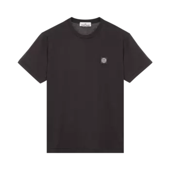 Футболка Stone Island Garment Dyed Logo 'Black', черный