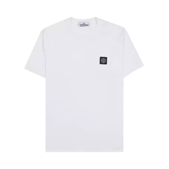 Футболка Stone Island Garment Dyed Logo 'White', белый