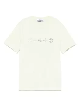 Футболка Stone Island Junior с принтом в виде компаса, зеленый