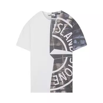 Футболка Stone Island Logo Printed T-Shirt 'White', белый