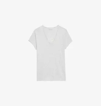 Футболка Story из хлопка с V-образным вырезом Zadig&Voltaire, цвет gris chine clai