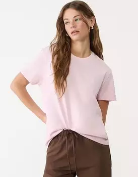 Футболка Stradivarius basic heavyweight свободного кроя пастельно-розового цвета