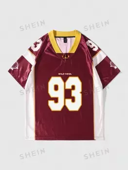 Футболка Street Life с коротким рукавом Мужская хоккейная майка, летняя спортивная майка, школьная Romwe, красный