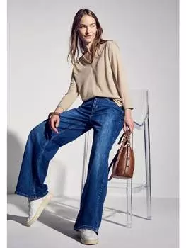 Футболка Street One, цвет leinen-look shirt' beige