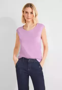 Футболка STREET ONE из мягкой смеси хлопка, цвет Cherry Blossom Rose