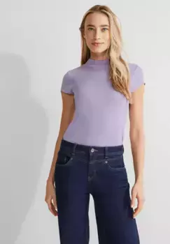Футболка STREET ONE из мягкой вискозы, цвет Shiny Lilac