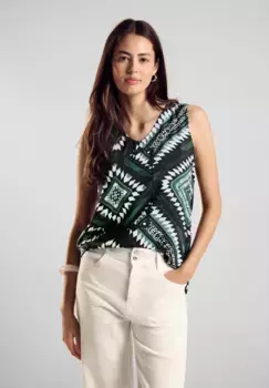 Футболка STREET ONE из мягкой вискозы, зеленый