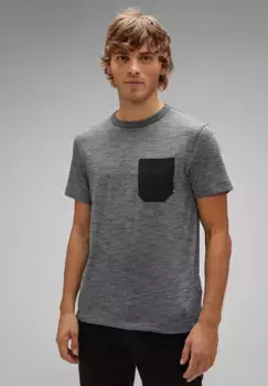 Футболка STREET ONE MEN, с нагрудным карманом, серый