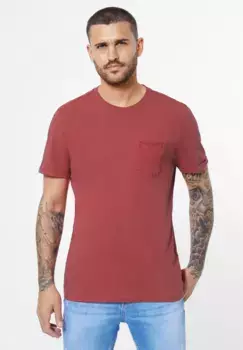 Футболка STREET ONE MEN, с нагрудным карманом, красный