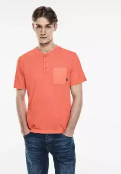 Футболка STREET ONE MEN с нагрудными карманами и планкой на пуговицах, красный