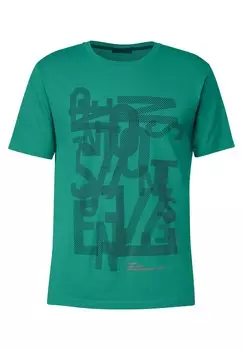 Футболка Street One MEN, зеленый/темно-зеленый
