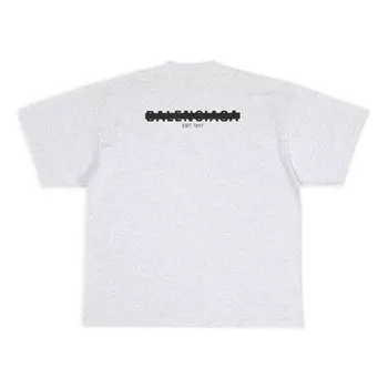 Футболка strike 1917 oversized t-shirt 'light grey' Balenciaga, серый