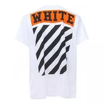 Футболка stripe logo printing short sleeve ordinary version white Off-White, белый